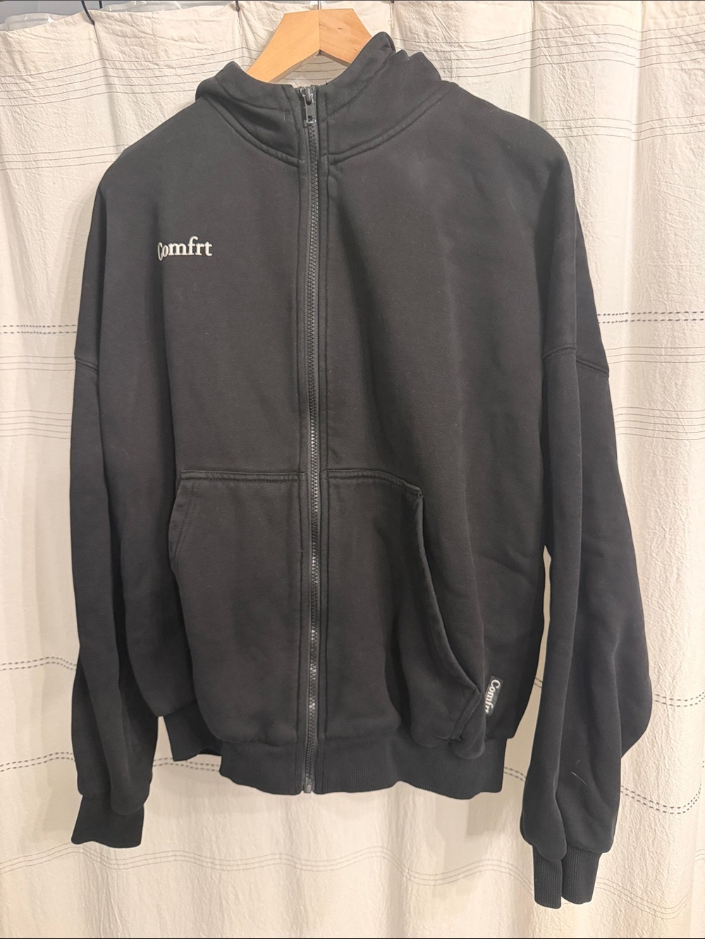 Comfrt Black Full-Zip Hoodie